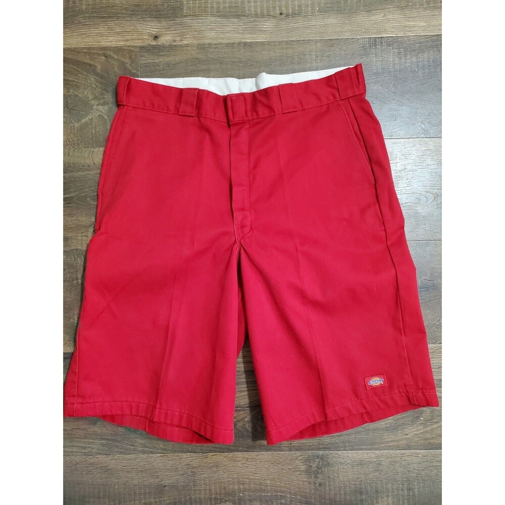 Y2k Dickies Men's Red Chino Shorts Flat Front 12” Inseam Baggy